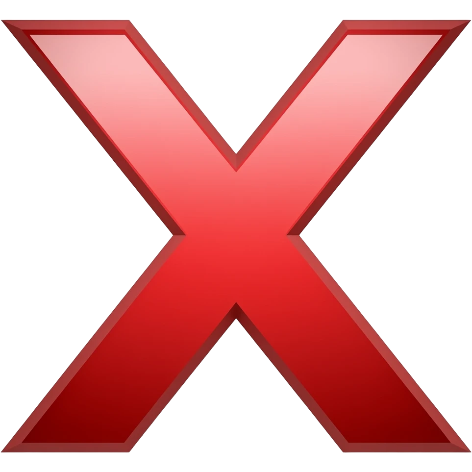 X vermelho emoji