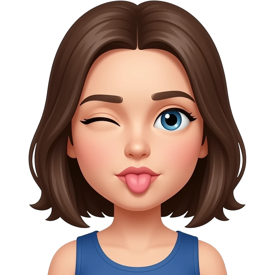 Can you make a emojis of a girl rolling her eyes backwards and her tongue licking her upper lip emoji