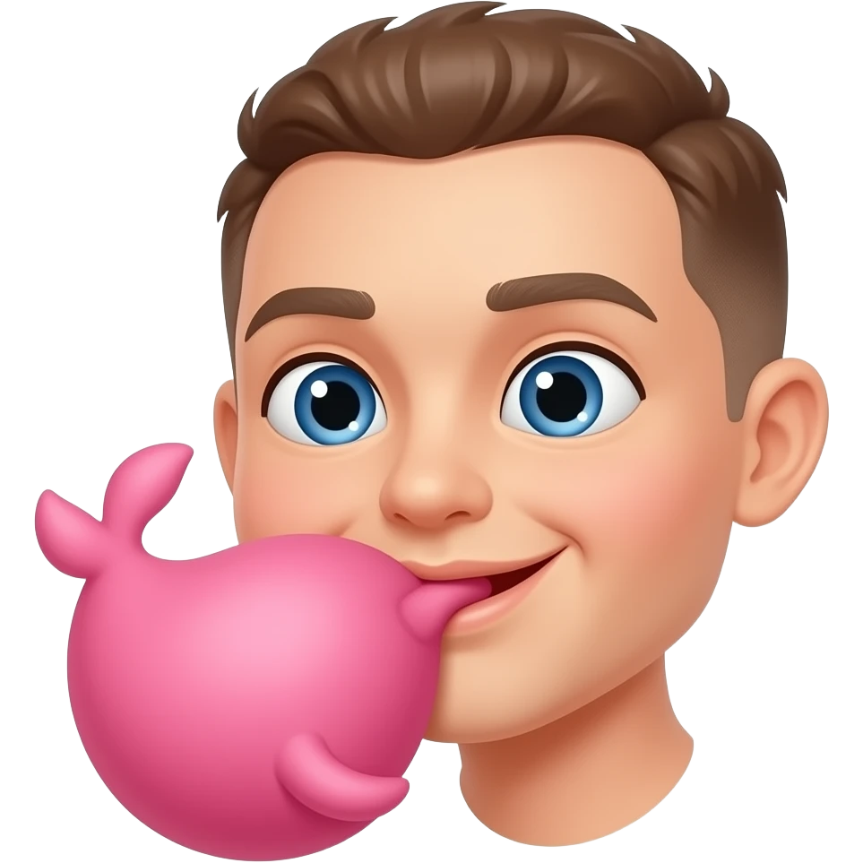 Happy face kissing a butt emoji