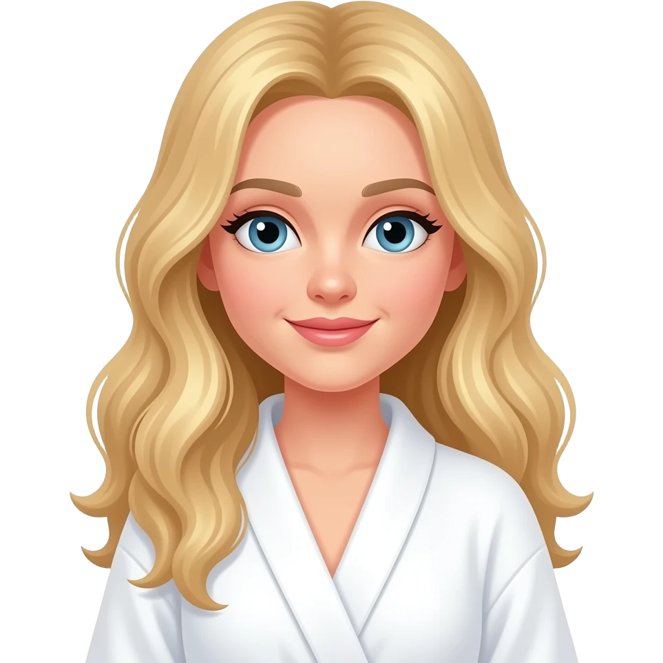 Blonde in a white spa robe relaxing girl emoji