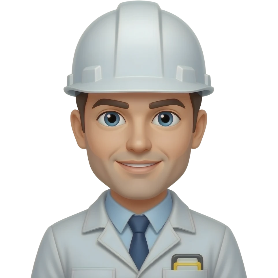 Un emoji de ingeniero civil con casco blanco emoji