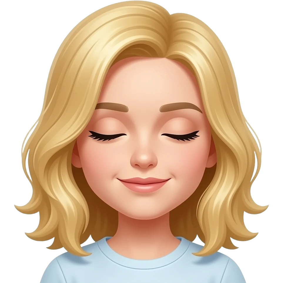 blonde teen eyes half closed emoji