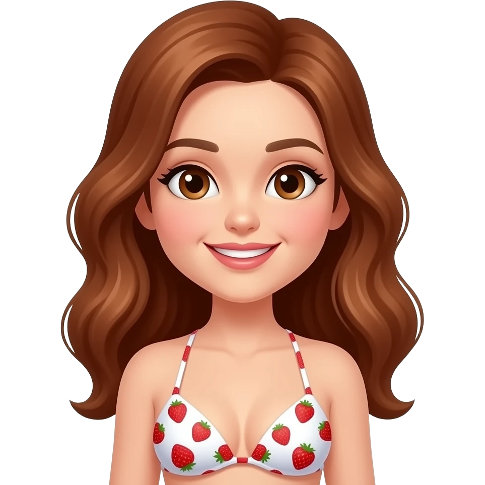 strawberry woman with bikini emoji