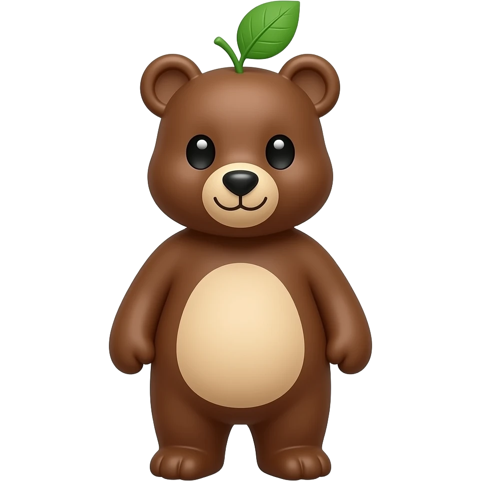 Bear with leaf on head emoji