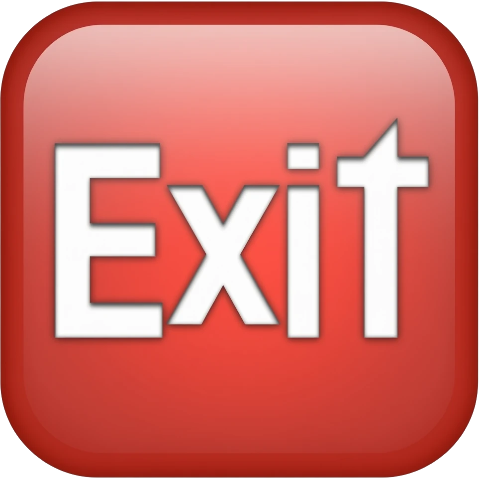 exit emoji without text red colour emoji