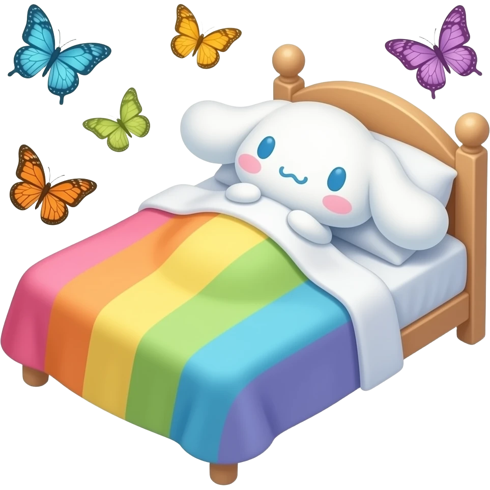 Rainbow cinnamoroll bed butterfly by sanrio emoji