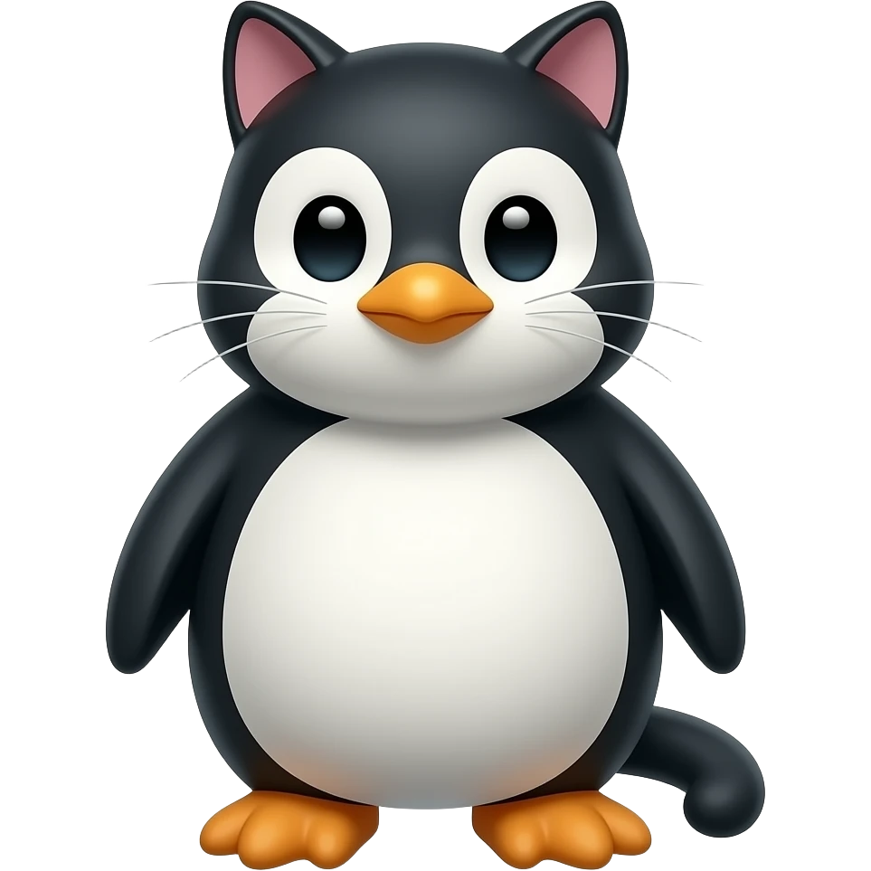 Sad, penguin cat emoji