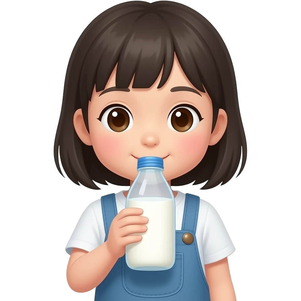 Япония малыш девочка бутылочка молоко пить emoji