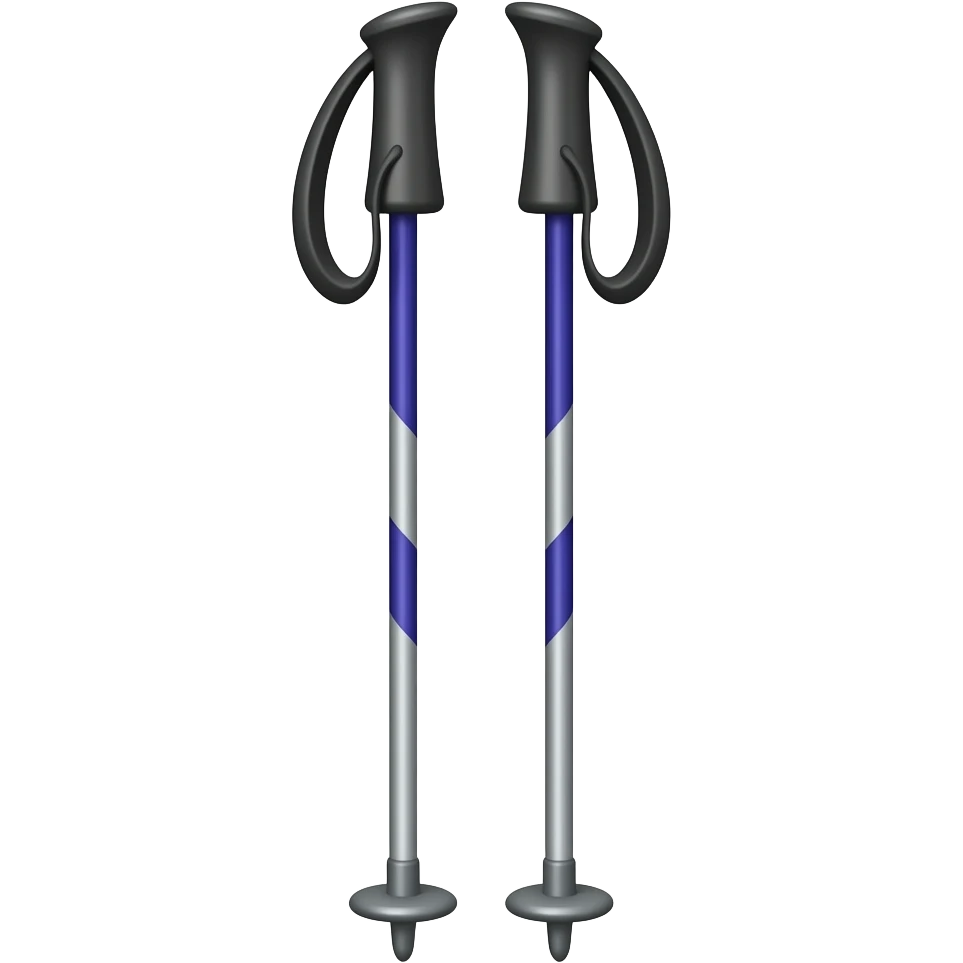 cartoon style less detailed ski poles emoji