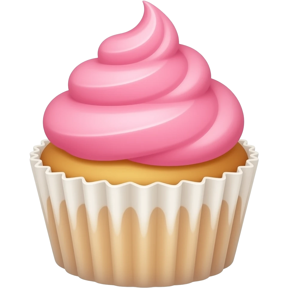 Cupcake with pink icing emoji