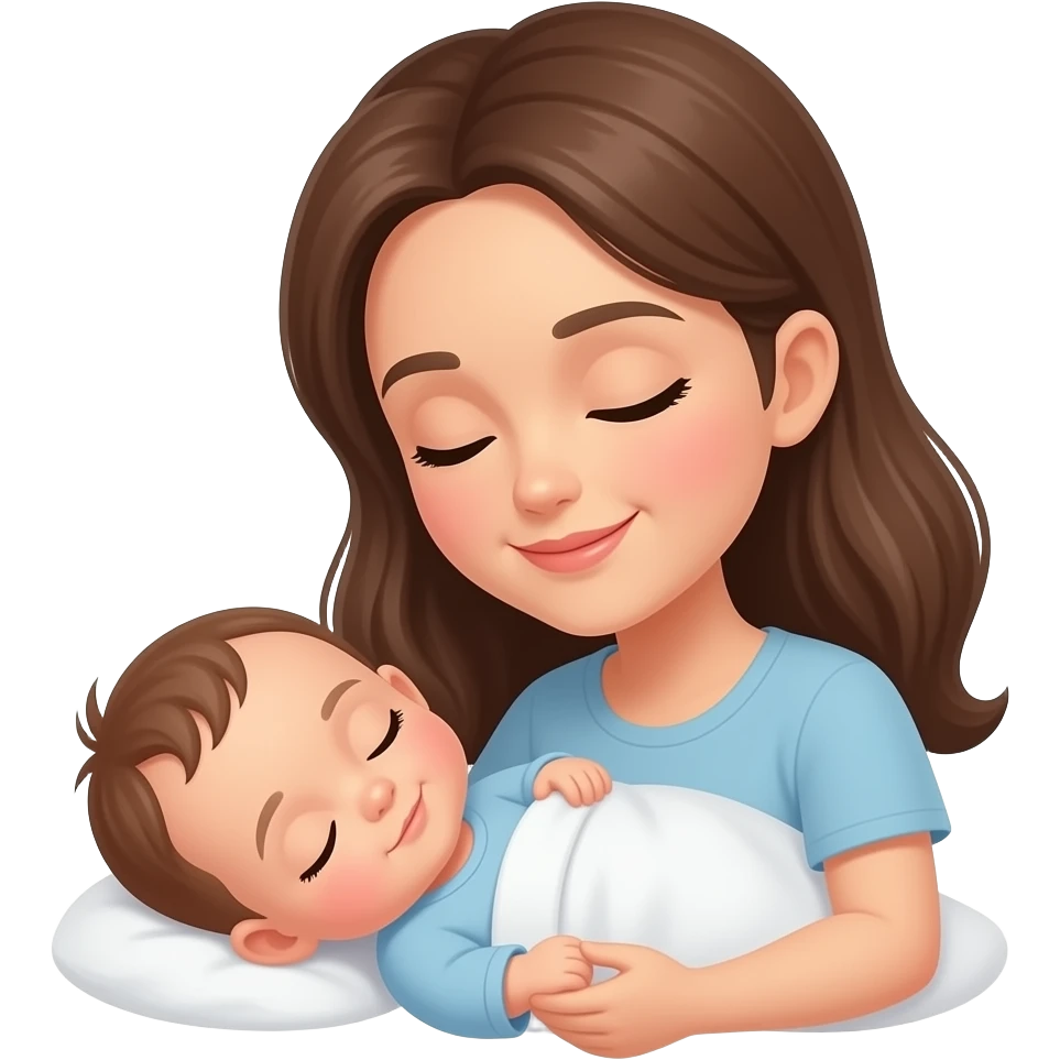 Baby sleeping with mommy emoji