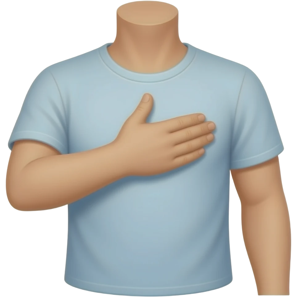 Retard with hand across chest emoji