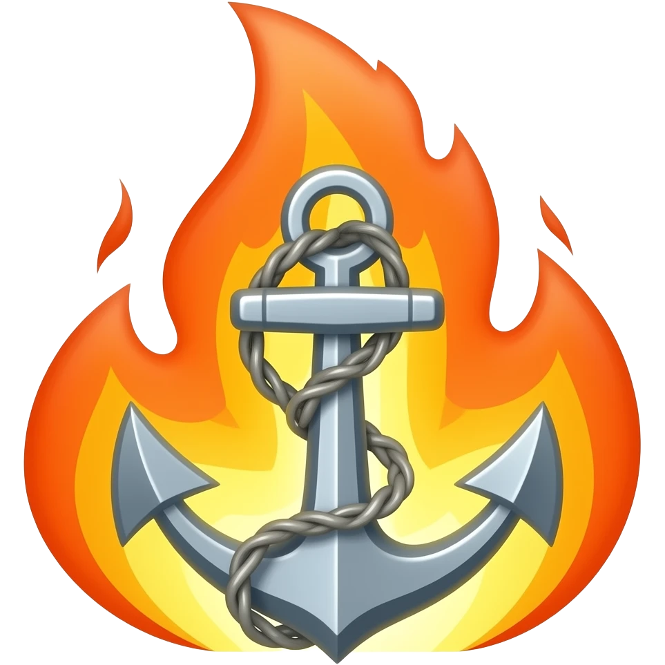 generate me a pixelated anchor on fire the file size can not be over 200kb emoji
