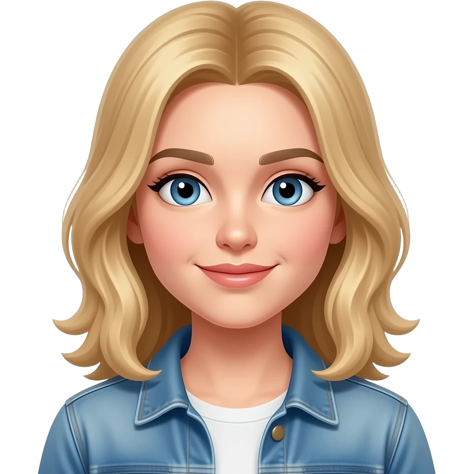 blonde hair, 24, trendy style emoji