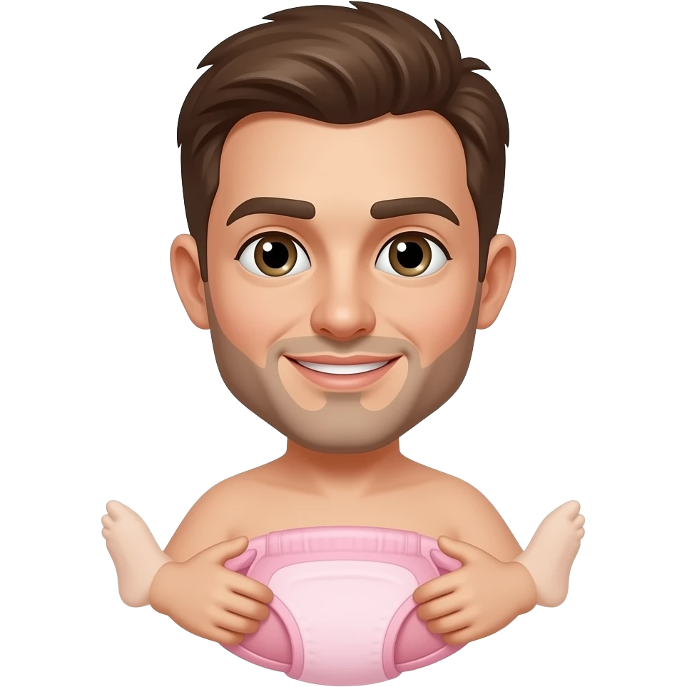 Male adult with pink diaper emoji