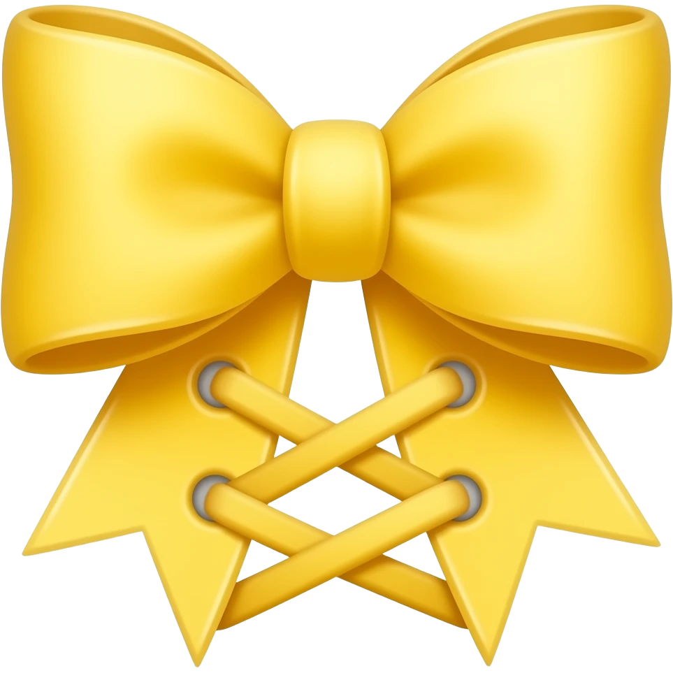 cute yellow bow with laces emoji