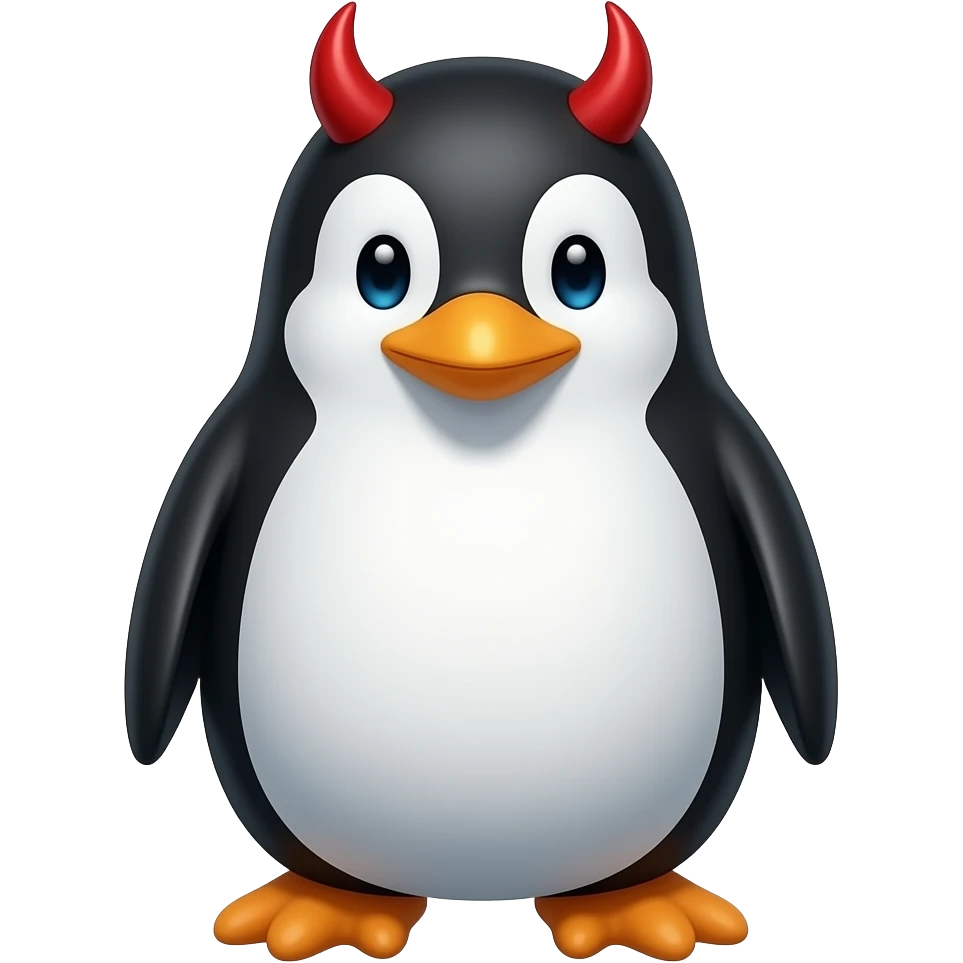 Penguin devil emoji