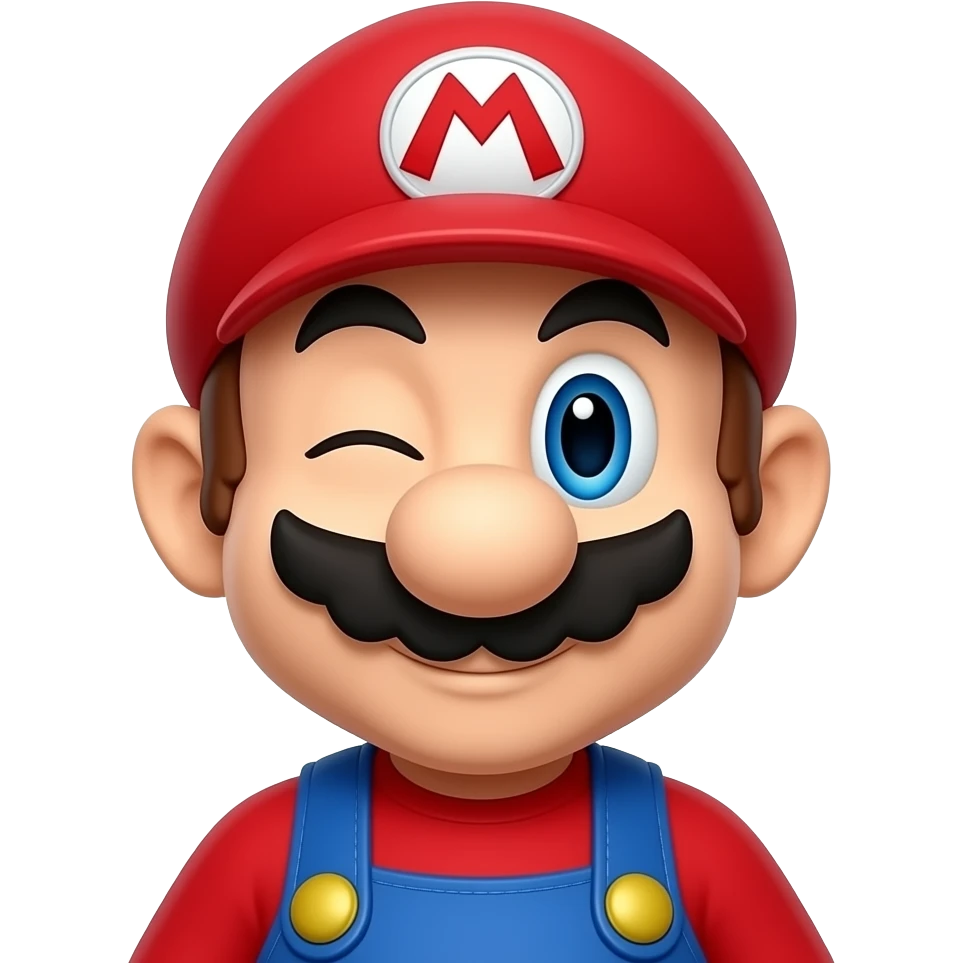 mario bir gözü kapalı emoji