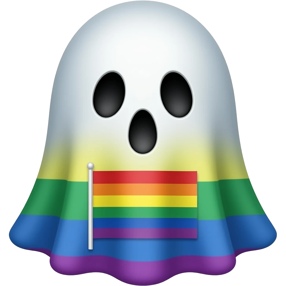 gay pride ghost emoji