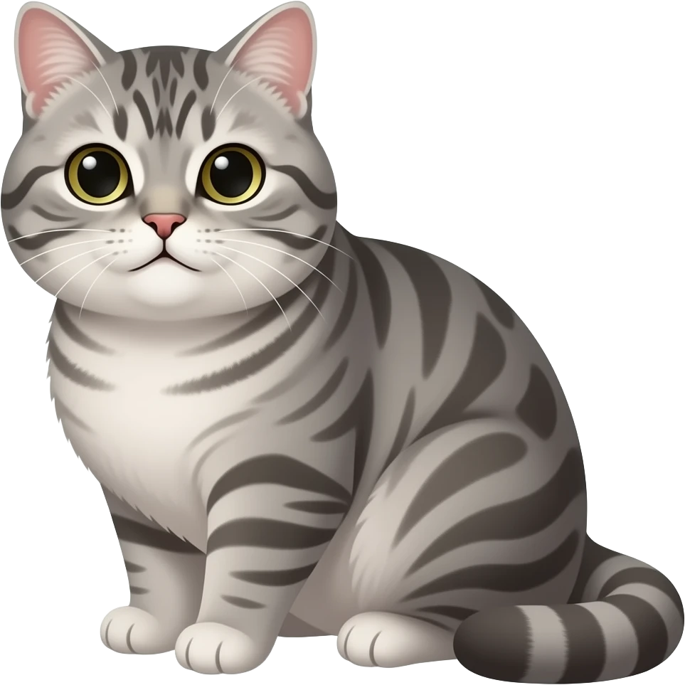 fat gray tabby cat emoji