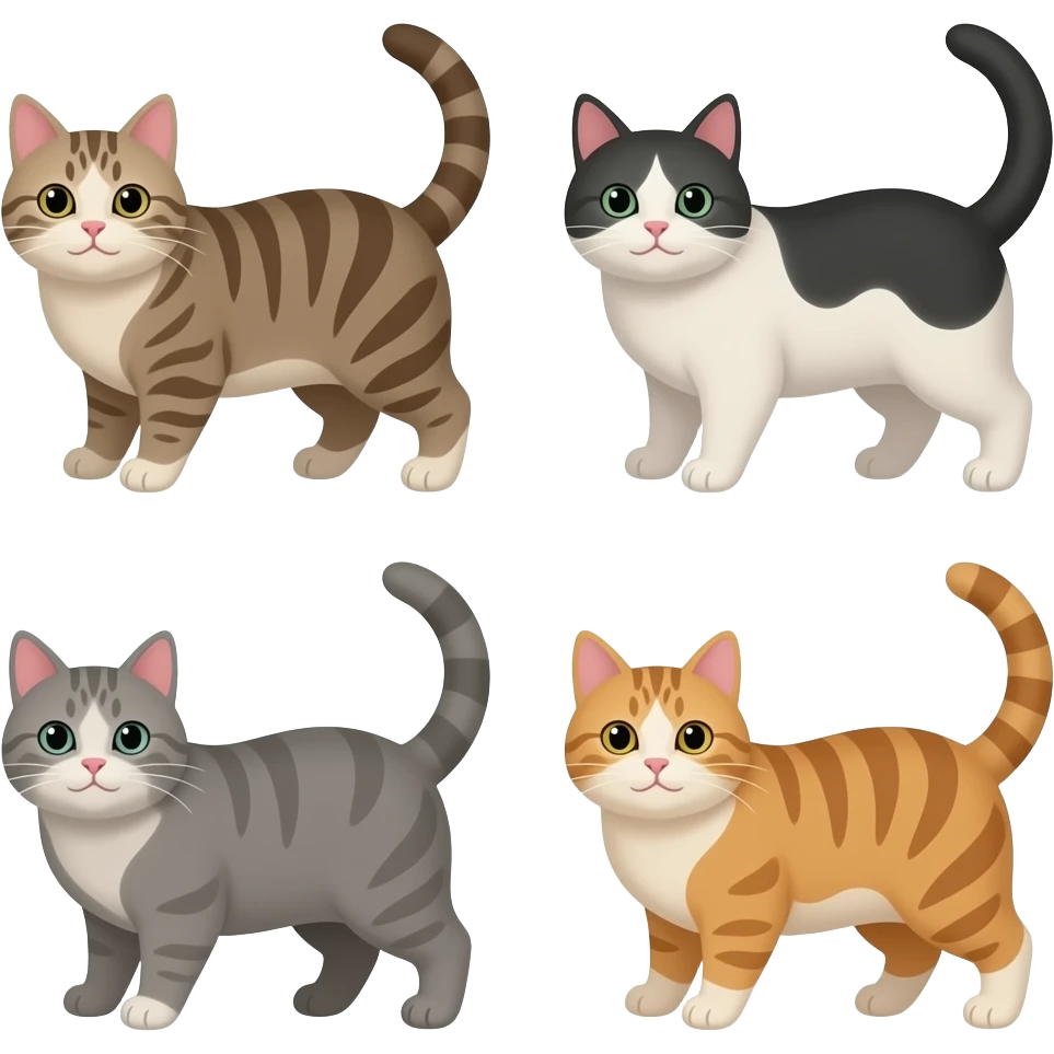 4 cat emoji