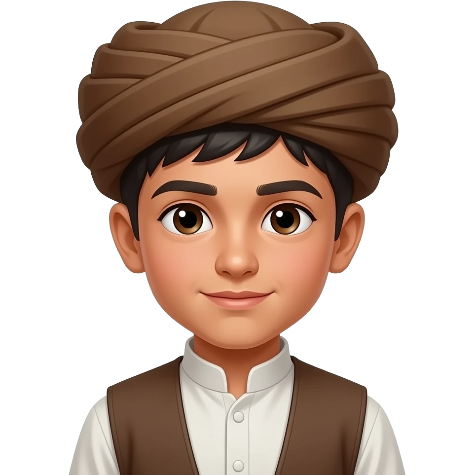 پسری با کلاه پکول افغانستانی emoji