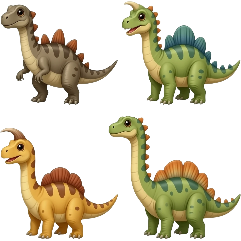 Cute Tepetlisaurus-Iktomisaurus-Koholasaurus-Yumkasaurus-Titankasaurus emoji