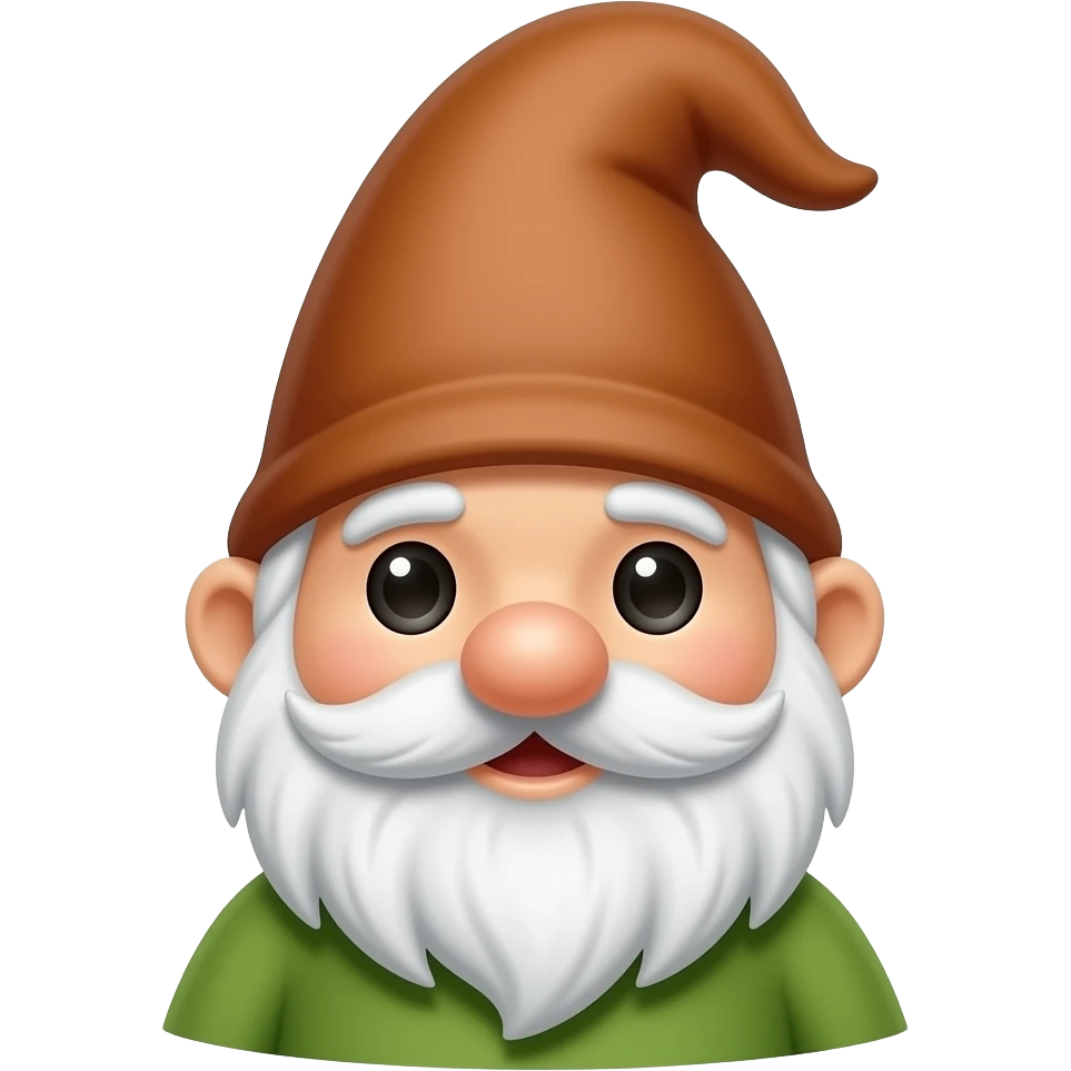 Garden gnome with big round nose hat covering eyes emoji