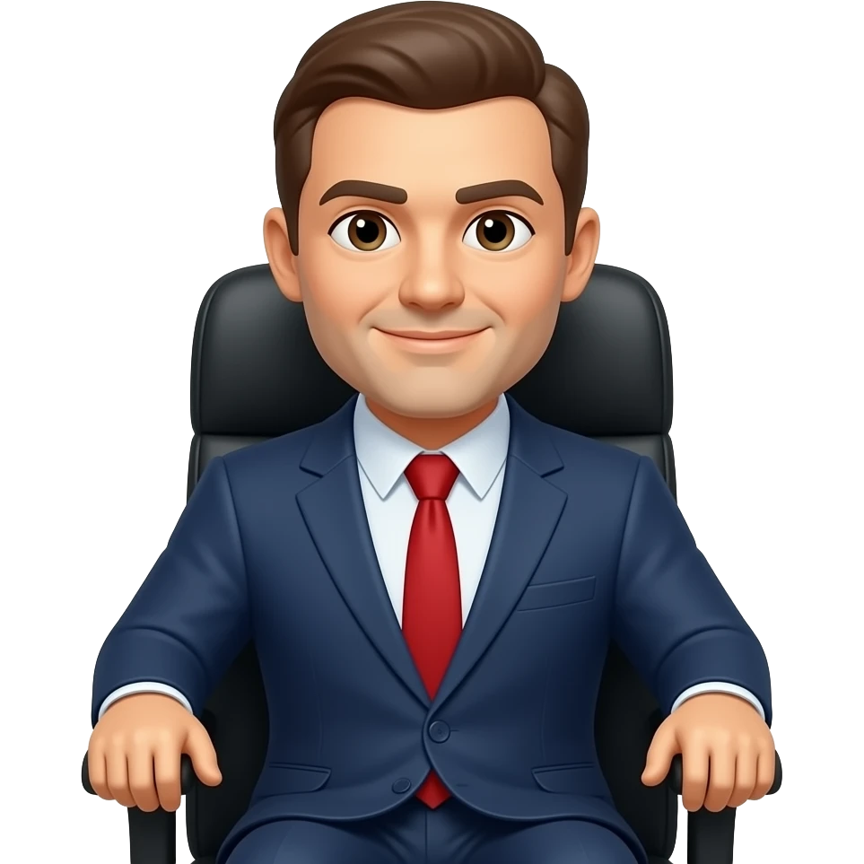 начальник на офисном стуле emoji