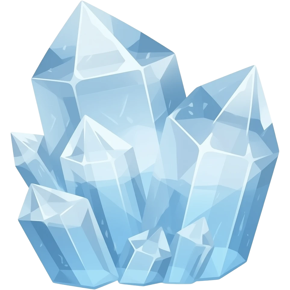 cartoonish style ice crystal emoji