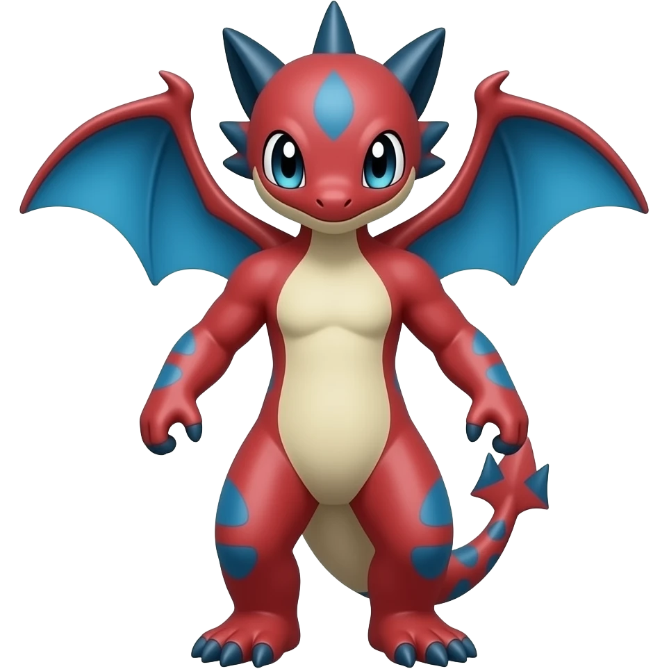 Red and blue Vaporeon-Salandit-Toothless-hybrid emoji