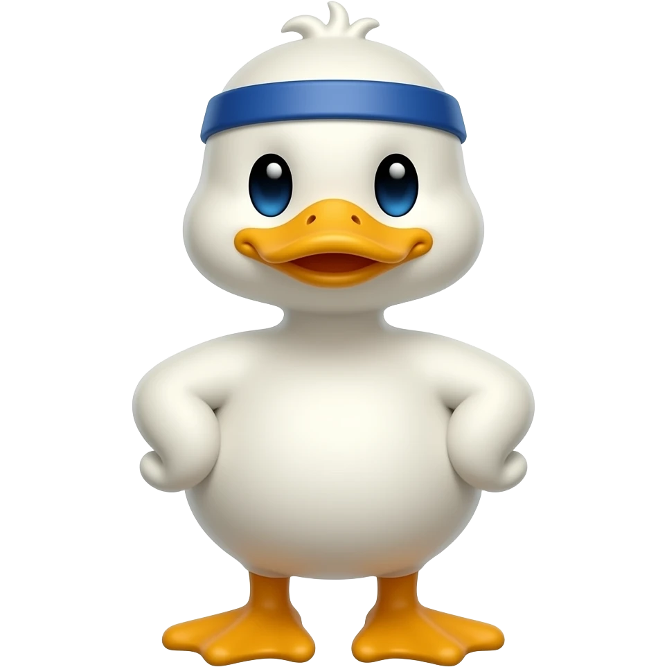 Duck with sweat band emoji