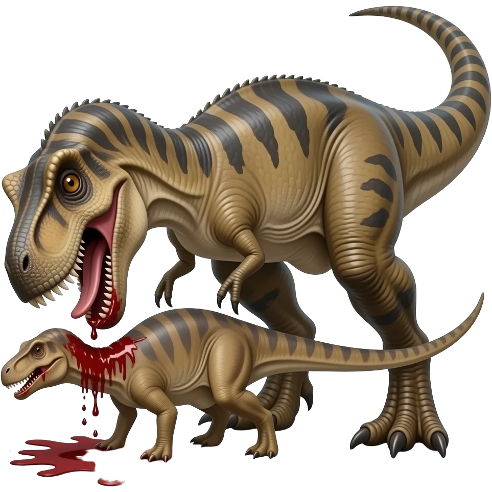 Giganotosaurus bites parasaurolophus makes him bleed emoji