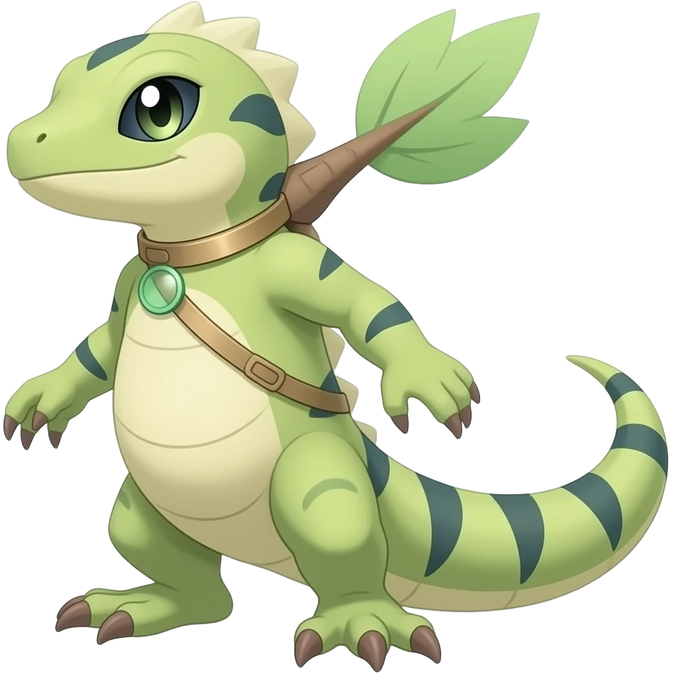 Lizard-Treecko-Kecleon-Axew-Exveemon-Fakémon-hybrid, full body emoji