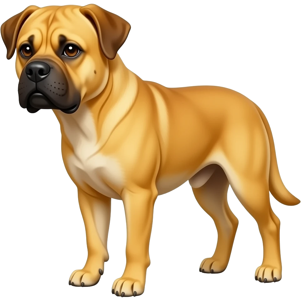 small fur black nose yellow dog adult size long legs, agresevie emoji