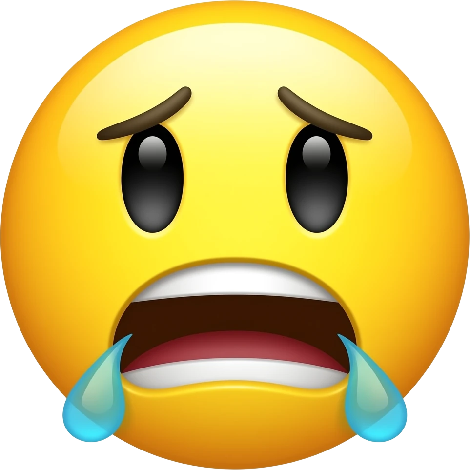 Очень Испуганый желтый смайлик emoji