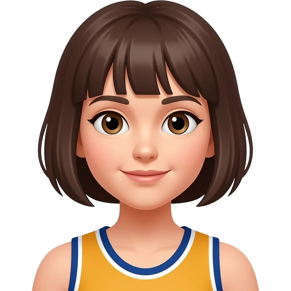 girl short hair basketball player portrait emoji