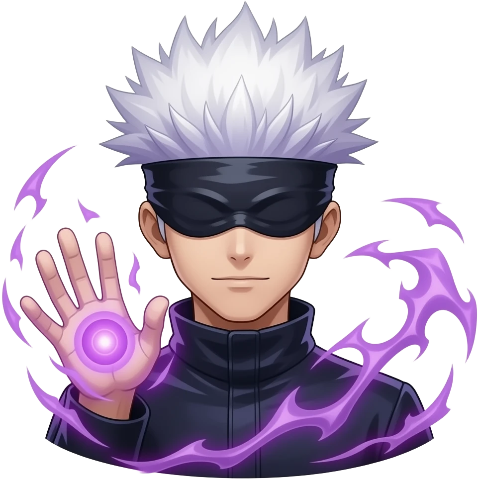 Gojo doing hollow purple emoji