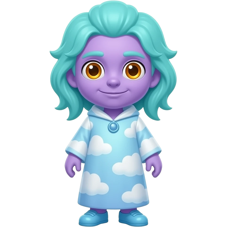 A full-body Zephramancer entity with lavender skin, a huge round head ...