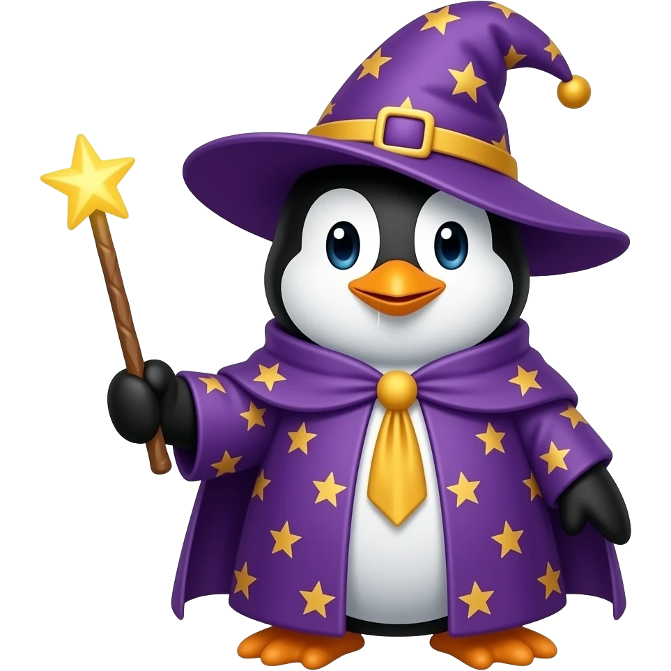 Penguin Wizard emoji