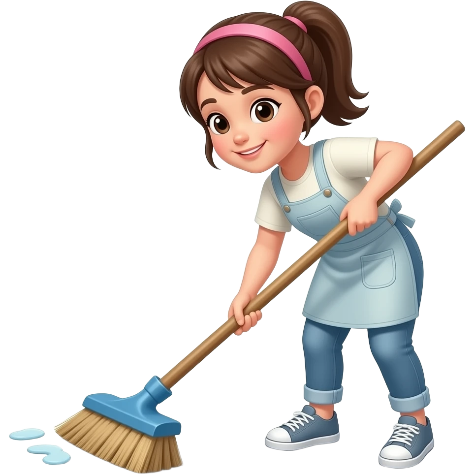 Une fille qui balaie le sol emoji