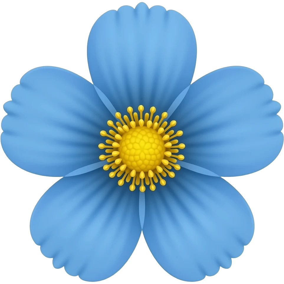 emoji fleur bleue iphone milieu blanc emoji