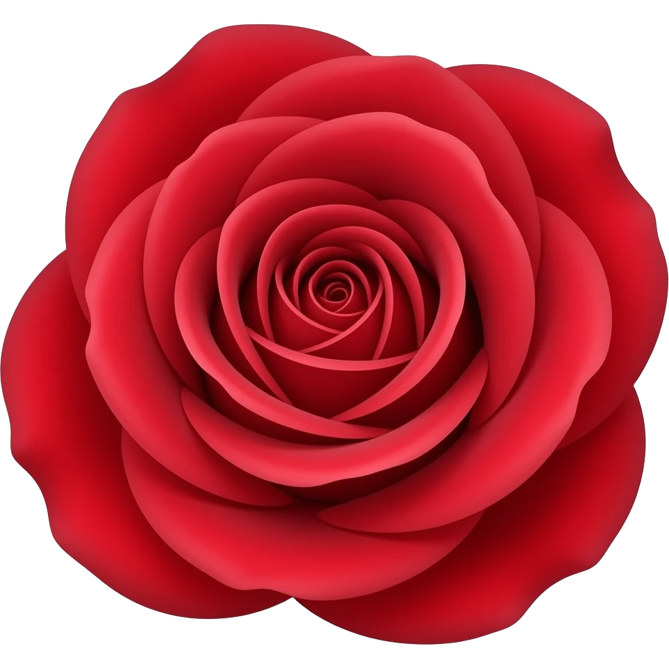 Realistic vector rose, saturated red with crimson undertones, detailed ...
