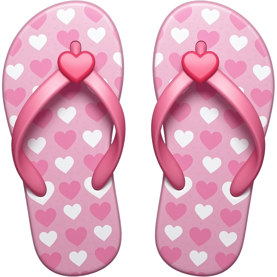 flip flops with hearts emoji