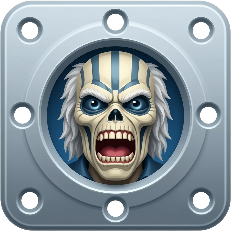 iron maiden Eddie with screw plate emoji