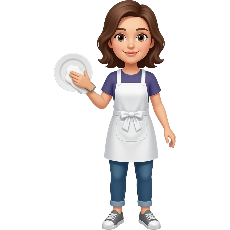 MUJER FREGANDO PLATO emoji