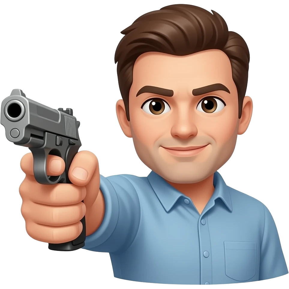 apontando uma pistola emoji