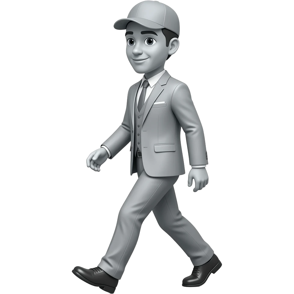 gray walking emoji