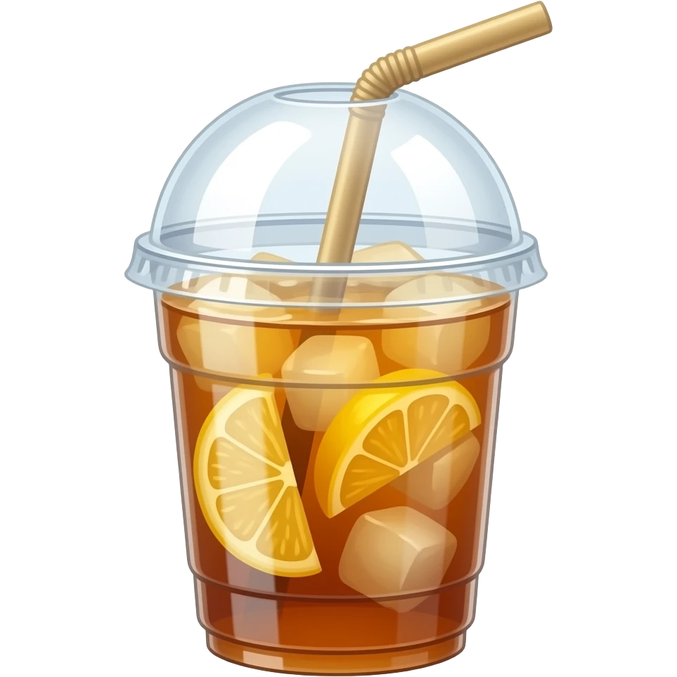 果茶 大杯 塑料杯 冰块 好看吸管 有盖子 里面只要片状柠檬 emoji