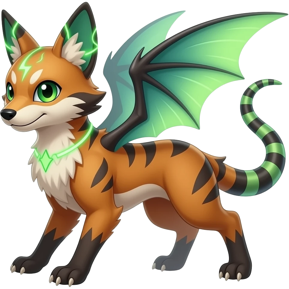 Realistic oriental digitigrade Lombax-Zeraora-Renamon-Lucario-Vernid-Sergal-Fakémon-hybrid emoji